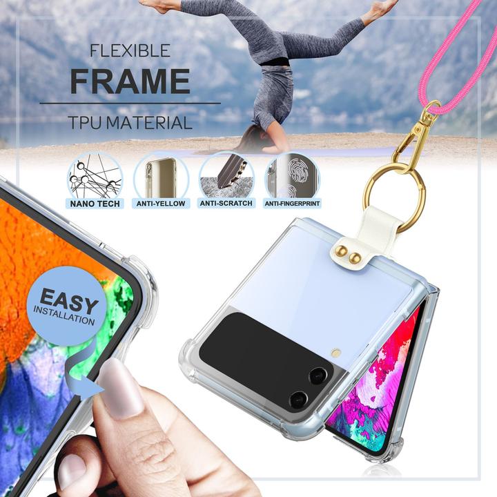 Image du produit Nalia Étui rigide transparent avec chaîne à porter autour du cou