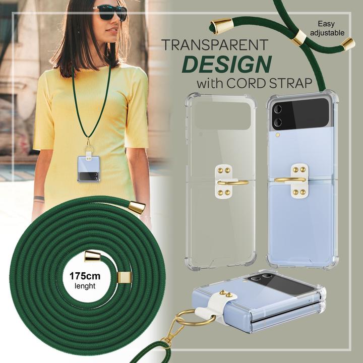 Actual product image Nalia Clear hard cover with chain to hang around the neck