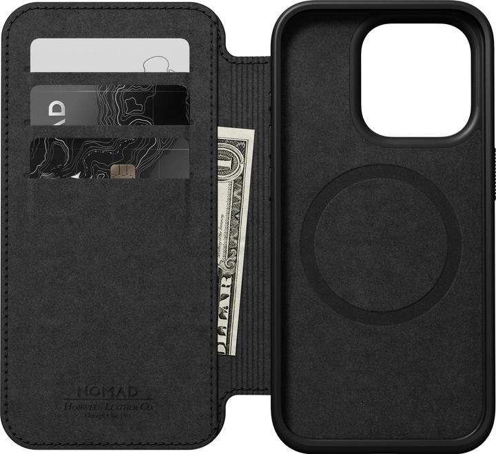 Immagine prodotto Nomad Folio moderno in pelle Horween per iPhone 15 Pro nero (Apple iPhone 15 Pro)