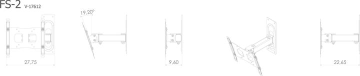 Produktbild VCM TV VESA Wandhalterung neigbar schwenkar FS2 (Wand, 37", 15 kg)