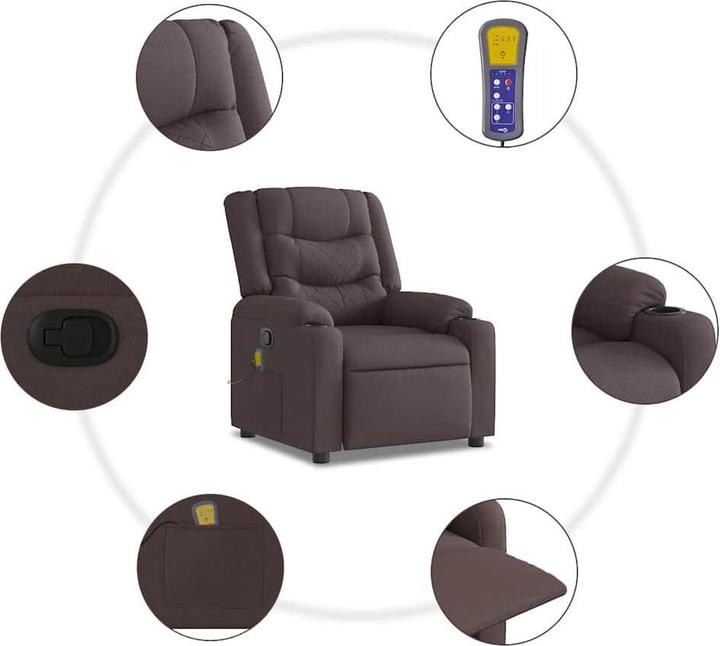Produktbild VidaXL Massagesessel Dunkelbraun Stoff