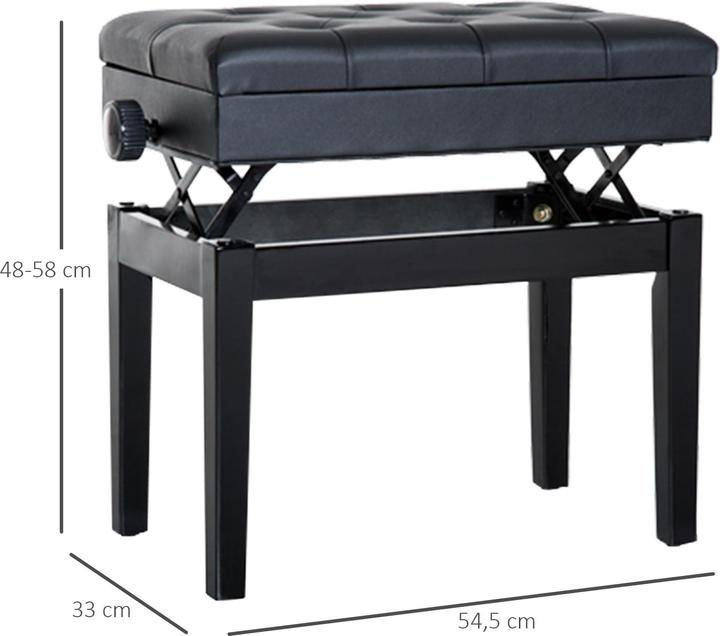Image du produit Homcom Tabouret de piano réglable en hauteur (Chaise de musicien)