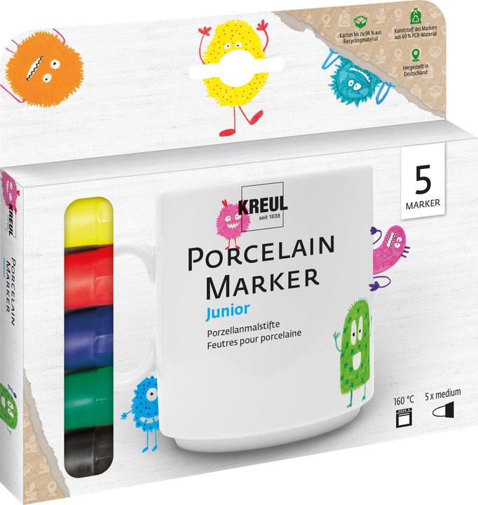 Produktbild Kreul Pean easy (Schwarz, Dunkelblau, Dunkelgrün, Gelb, Kirschrot, 3 mm, 5 x)