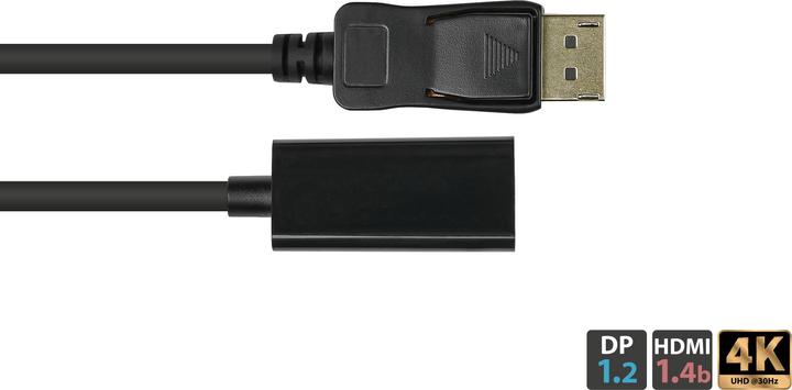 Actual product image Good Connections Adapter DisplayPort 1.2 male to HDMI 1.4b female, 4K @30Hz, gold-plated contacts, approx. 20cm (Jack socket, 20 cm)