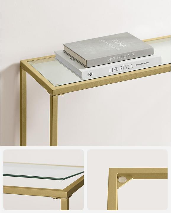 Actual product image Vasagle Konsolentisch 100.5 x 80 cm, Gold, Tiefe: 20