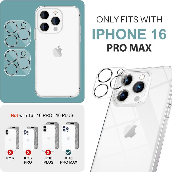 Image du produit Nalia 2x verre de protection de la caméra (2 pièce(s), Apple iPhone 16 Pro Max)