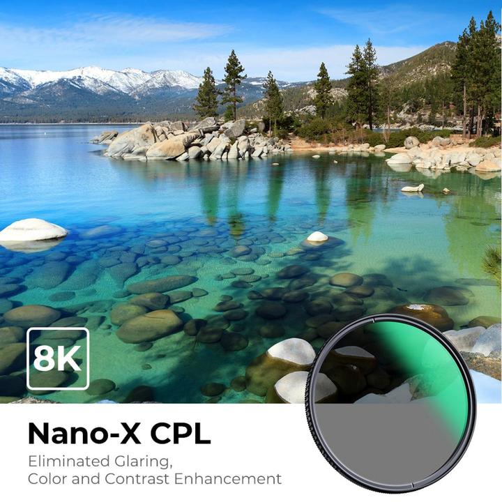 Produktbild K&F Concept 52MM CPL Filter Super Slim Circular Polarizing Filter with 28 Layer Green Coated, HD, Waterproof, An (52 mm, Polarisationsfilter)