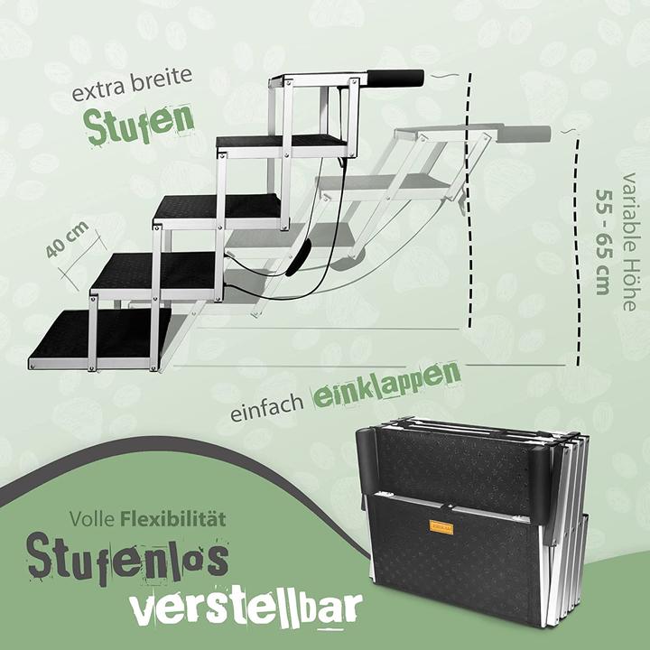 Produktbild Jobukam Hundetreppe Auto, 65cm (Hund, Katze, Faltbar)