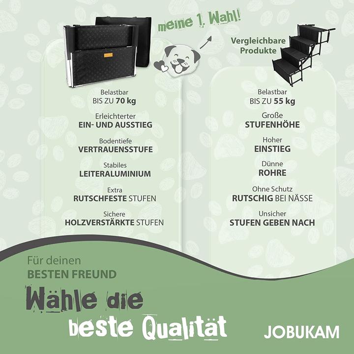 Produktbild Jobukam Hundetreppe Auto, 65cm (Hund, Katze, Faltbar)