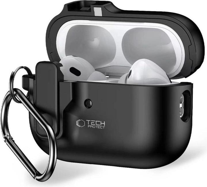 Actual product image Tech-Protect SLIM HOOK Apple AIRPODS PRO 1 / 2 BLACK (Headphone bag)