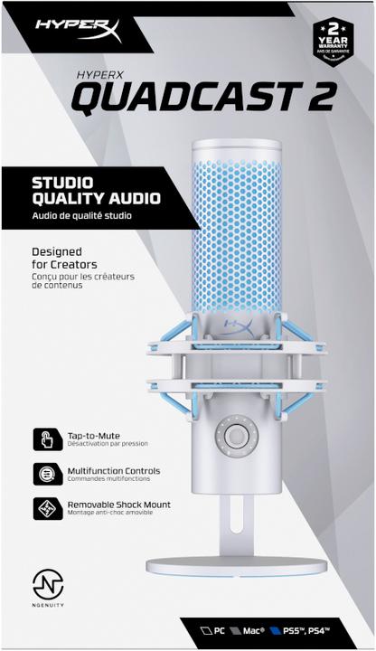 Productafbeelding HP HyperX QuadCast 2 - USB Microphone (Grey)