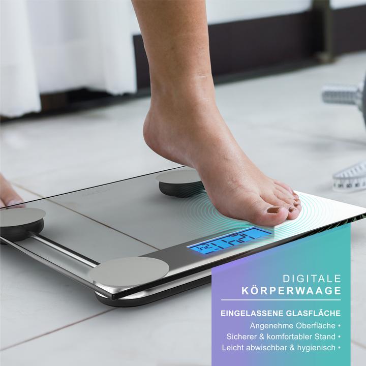 Image du produit Mybeo Digitale Waage für Personen, grosse Trittfläche aus 6mm Sicherheitsglas, Digitalwaage, Personenwaage (180 kg)