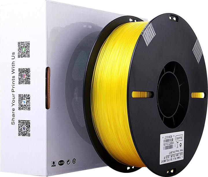 Actual product image eSUN PLA Yellow Transparent Filament 1.75mm 1Kg (PLA, 1.75 mm, 1000 g, Yellow)