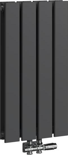 Produktbild Emke Heizkörper, Flachheizkörper mit Zentralanschluss, Schwarz 60x30cm 327W Doppellagig (327 W)