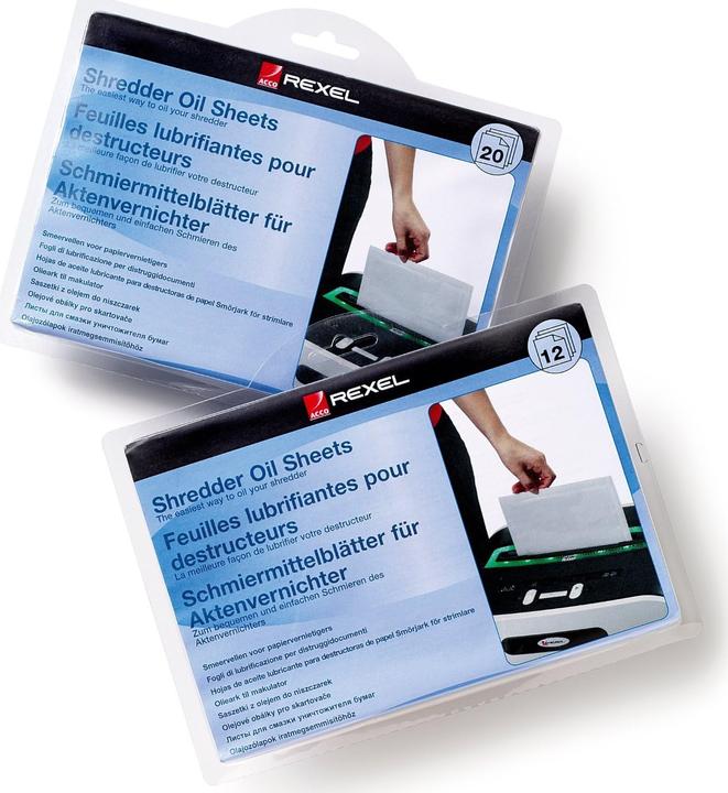 Produktbild Rexel 20 Stück Ölblätter für Aktenvernichter (Partikelschnitt)