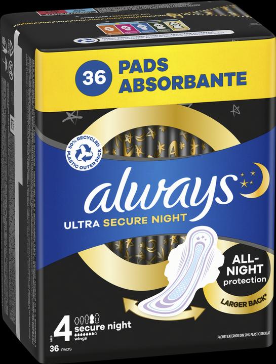 Always Night Extra Plus Pads Wing 32CT (32 x, Damenbinden)