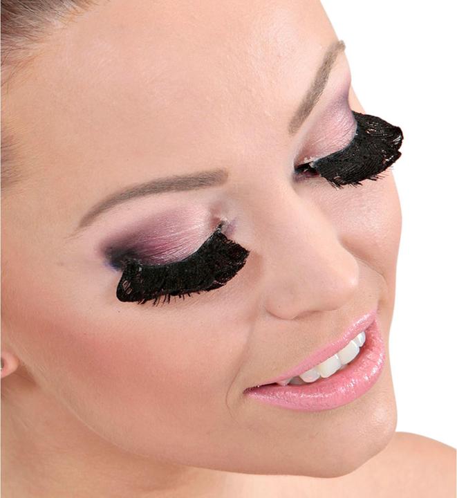 Produktbild Widmann WIMPERN AUS SPITZE SCHWARZ in Box mit Klebstoff in Glasflasche