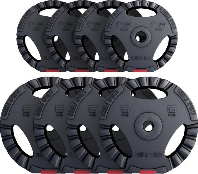Actual product image Gorilla Sports Weight plate set (4 x 2.5 kg, 4 x 5 kg)