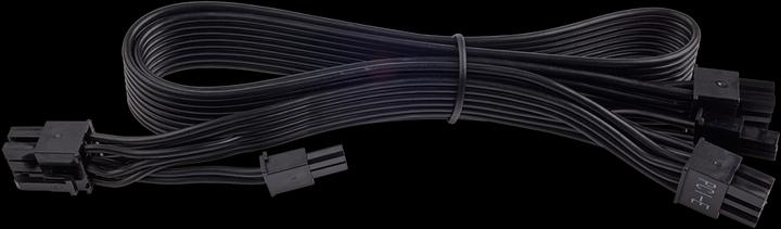 Actual product image Corsair Type 3 Flat Black Ribbon Cable PCIe 6+2 pin, dual connectors, Compatible with all type 3 pin out...