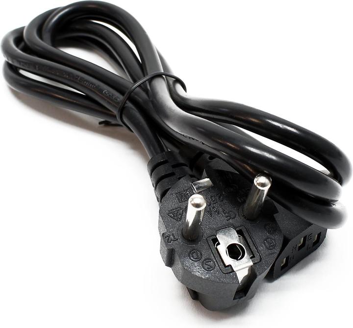 Wiltec Kaltgerätekabel Netzkabel Stromkabel 1,40m abgewinkelt schwarz (1.40 m)