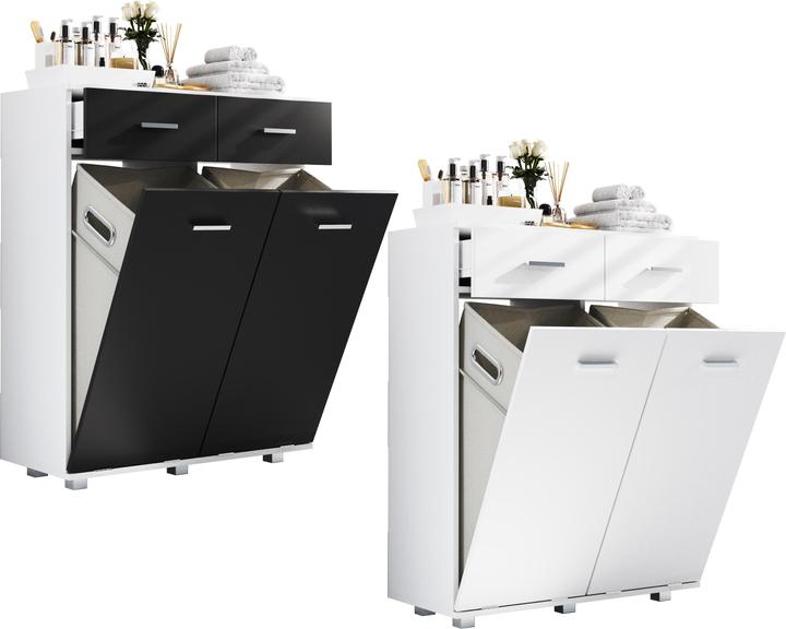 Immagine prodotto VCM Armadio da lavanderia Cassettone da lavanderia Zalo L (79 x 35 x 97 cm)