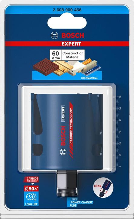Actual product image Bosch Professional Zubehör Expert Construction Material hole saw, 60 x 60 mm (60 mm)