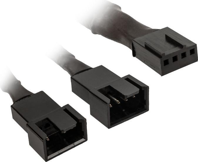 Kolink 1-2 PWM fan splitter cable - 35 cm, braided, black (2 Fan)