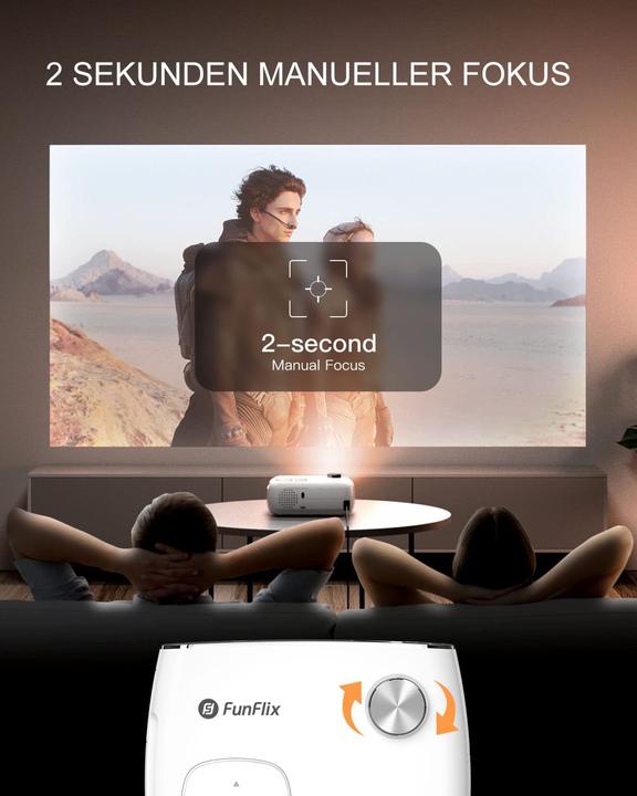 Actual product image FunFlix Projector, 2.4G&5G WiFi Bluetooth Projector