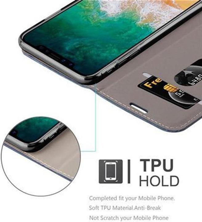 Produktbild Cadorabo Book Jeans Optik Cover (Apple iPhone X, Apple iPhone XS)