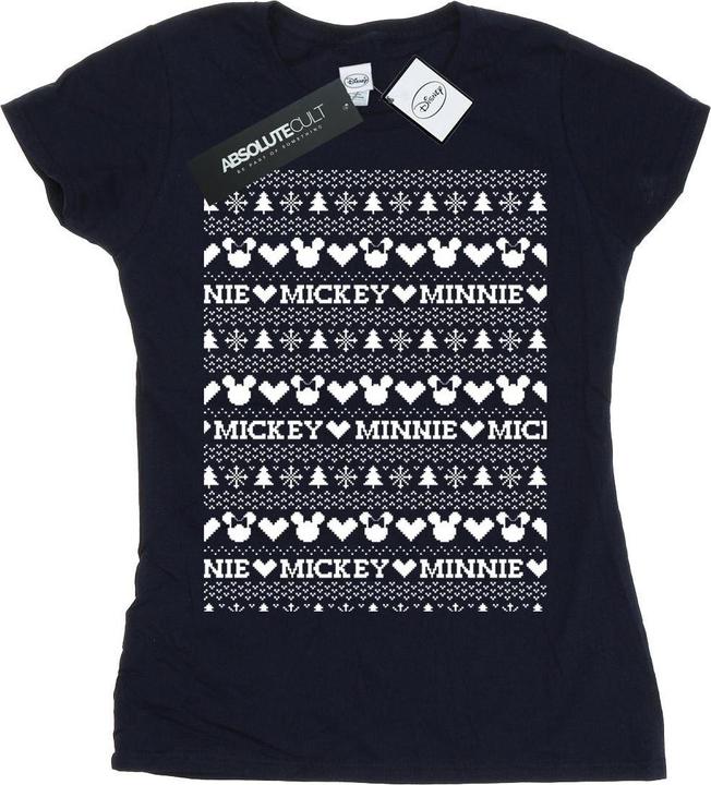 Disney Mickey And Minnie Christmas Fair Isle TShirt (XL)