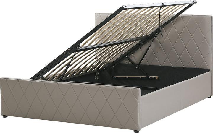 Image du produit Beliani Lit similicuir taupe sommier à lattes sommier relevable 140 x 200 cm ROCHEFORT (140 x 200)