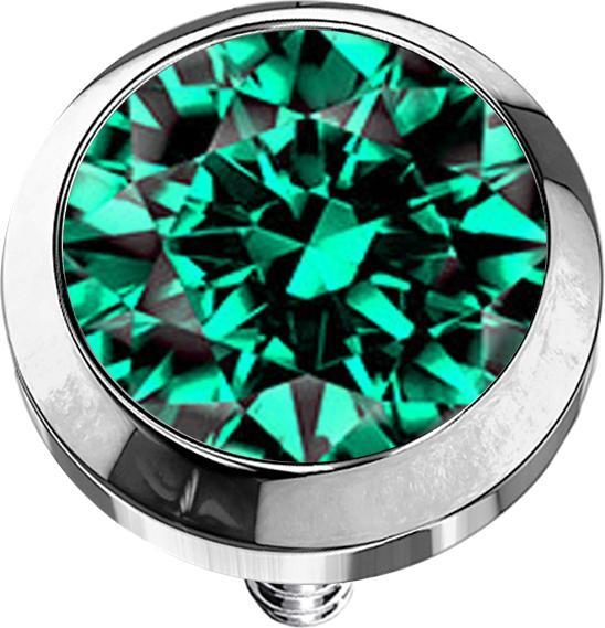Immagine prodotto Star Piercing Ancora dermica in argento con cristallo turchese (senza ottone, Titanio G23)
