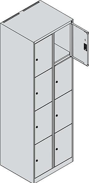 Image du produit C+P CP Armoire à casiers Classic Plus gris clair 080000-204 S10008, 8 casiers 60,0 x 50,0 x 185,0