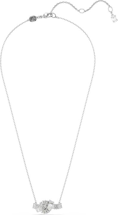Produktbild Swarovski Matrix Halskette Baguette Schliff Knoten Weiss Rhodiniert (Swarovski Metall)