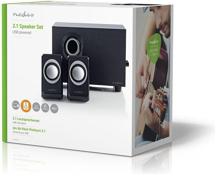 Produktbild Nedis PC-Lautsprecher - Stromversorgung über USB - Subwoofer - Anschlüsse Eingang: 1x 3.5 mm - 2.1 (1 Stk., 16 W)