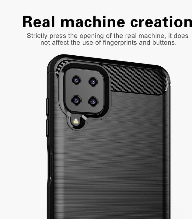 Image du produit Cadorabo TPU Ultra Slim carbon edelstahl Combi Cover (Samsung Galaxy A12)