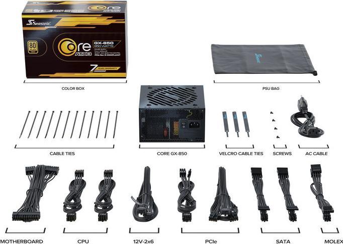 Image du produit Seasonic Core GX-850-V2 850W ATX3.1 noir (850 W)