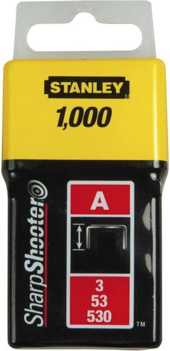 Actual product image Stanley Tacker staples Staples 1000 pieces 12 mm leg length