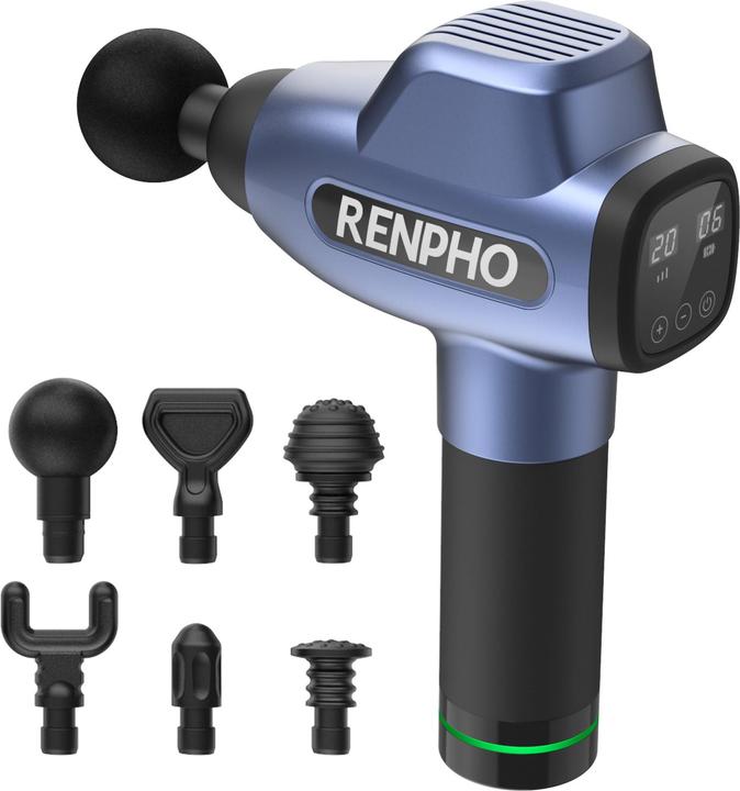 Actual product image Renpho C3 Massage Gun with LED Display - Blue