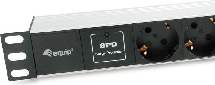 Produktbild equip Steckdosenleiste 1HE8fach Schuko16A, Kabl. si (7 x, CEE 7/7, 1.80 m)