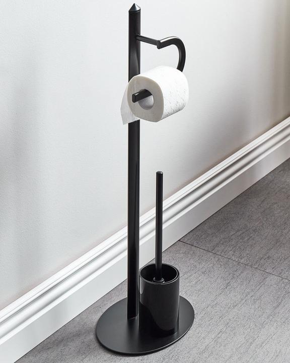 Produktbild Beliani Toilettenpapierständer mit Bürste schwarz Stahl SARTO