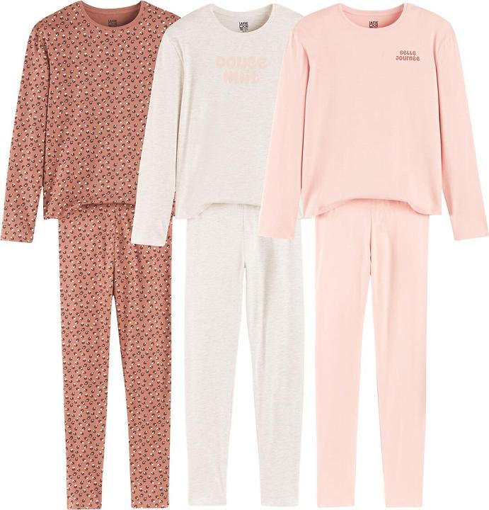 Produktbild La Redoute Collections 3er-Pack Pyjamas mit Message-Print und Leopardenmuster (102)