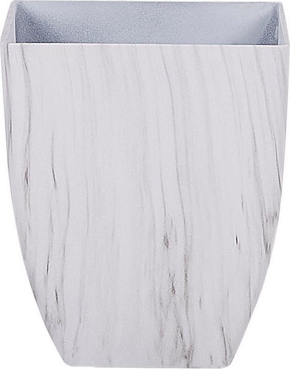 Actual product image Beliani Flowerpot Set of 2 white marble look square 28 x 28 x 34 cm MIRO (28 cm)