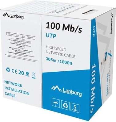 Produktbild Lanberg LCU5-10CC-0305-B Netzwerkkabel 305 m Cat5e U/UTP (UTP) Blau (U/UTP, CAT5e, 305 m)
