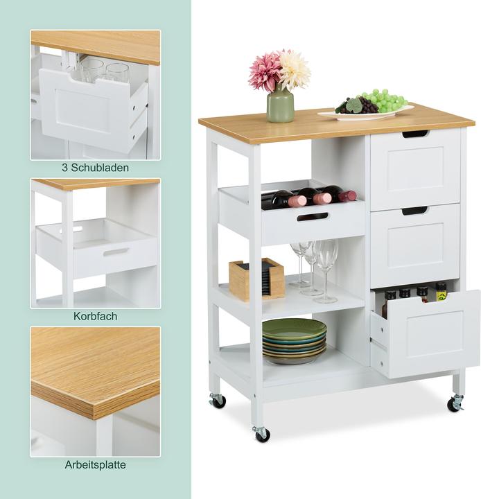 Produktbild Relaxdays Küchenwagen