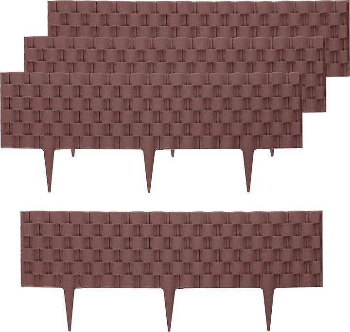Produktbild HTI-Living Beetumrandung Nessa Flechtzaun 4-teilig Braun (240 cm)