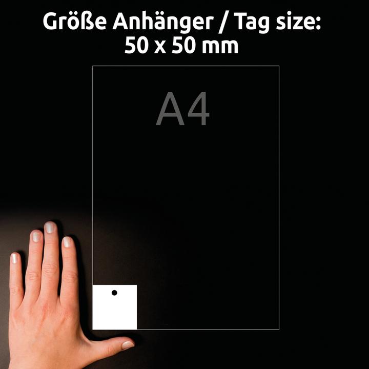 Produktbild Avery Zweckform Anhänger, Karton, 185 g/qm, 50 x 50 mm, weiss extra feine Mikroperforation, beidseitig bed