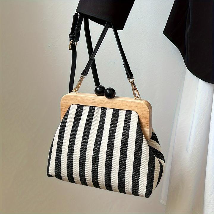 Immagine prodotto Only-Bags.Store Pochette da donna per feste serali, borsa a tracolla con motivo a righe, moda di design