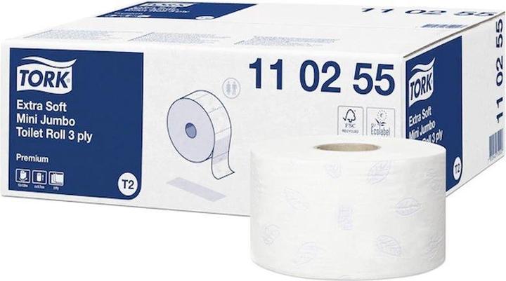Actual product image Tork Toilet paper Mini Jumbo 3-ply paper white 600 sheets/rl. 12 Rl./Pack. (12 x)