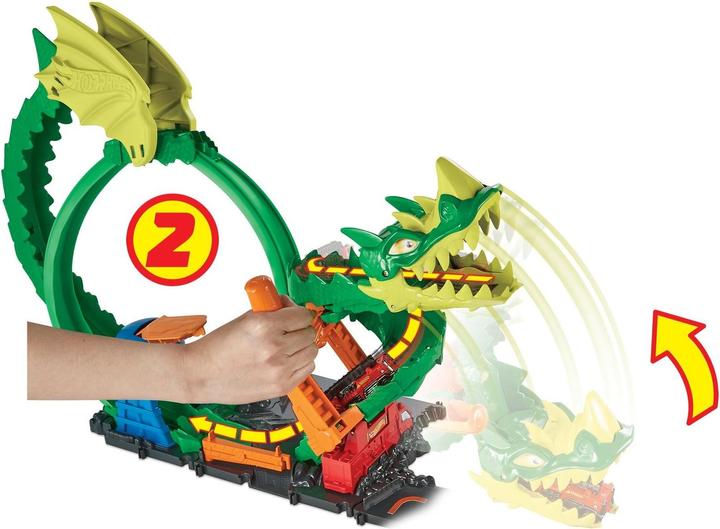 Produktbild Hot Wheels City Drachen-Angriff Looping Set, Zubehör inkl. 1 Spielzeugauto